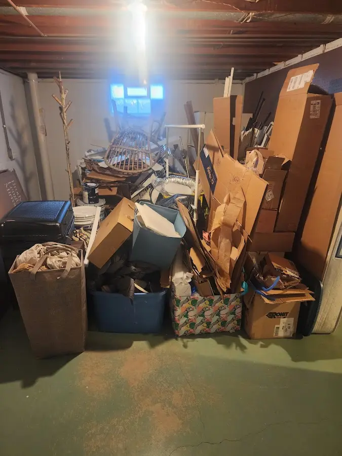 Roll-off dumpster container at job site for 8 Yard Dumpster Rental in Columbia City